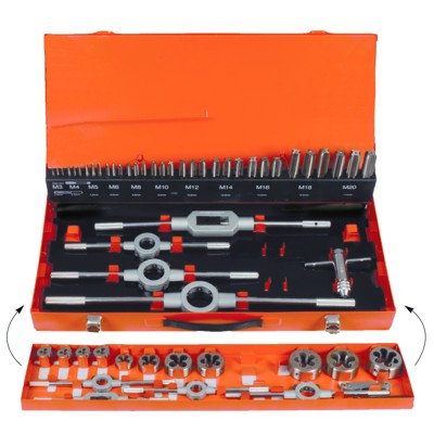 Gewinde Schneidzeug Satz HSS-G 55-teilig M3-M20 im Metallkoffer von Projahn