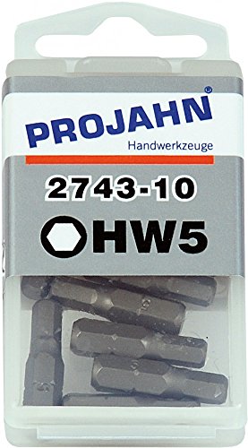 Projahn 1/4 Zoll Kugelkopf Bit Länge 25 mm 5 mm 10-er Pack 2785-10 von Projahn