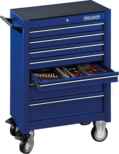 Projahn Werkstattwagen UNIVERSE mit 210-teiliger Bestückung, Werkzeugwagen mit 7 Schubladen, Werkstattschrank mit 4 Rollen, Blau, abschließbar 6501-521 Projahn Werkstattwagen UNIVERSE mit 210-teiliger Bestückung, Werkzeugwagen mit 7 Schubladen, Werkstattschrank mit 4 Rollen, Blau, abschließbar 6501-521 von Projahn