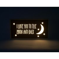 Kinderzimmer Licht Box Mond Zitat, Dekorative Led Lampe von Project121