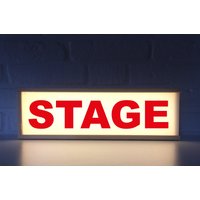 Stage Schild - Stage Lightbox Broadcast Lichtzeichen Bühne Leuchtschild Rot von Project121
