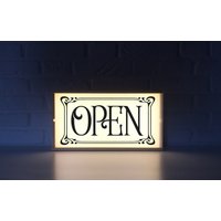 Vintage Open Schild - Leuchtschild Lightbox Open Retro Leuchtet von Project121