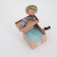 Notizblock Halter Passend Für Post It - in Kratzbaum Form Mit Stifthalter Flexi Katze Bürodekoration Büroklammern von Project9000