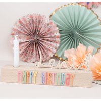 Geburtstagsbrett Happy Birthday Set , Geburtstagsteller, Geburtstagskranz Tischdeko Geburtstag Geburtstagsleiste Cake Topper Mit Namen von ProjectBowShop