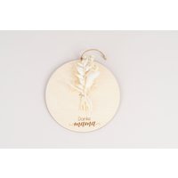 Holzschild Muttertag Mit Trockenblumen , Geschenk Zum Muttertag von ProjectBowShop