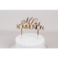 Cake Topper Kommunion, Personalisierte Caketopper Zur Tortenstecker Gold, Kuchentopper Mädchen , Cake Name von ProjectBowShop