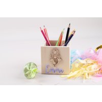 Personalisierter Stiftebecher Aus Holz Meerjungfrau , Stiftehalter , Mermaid von ProjectBowShop