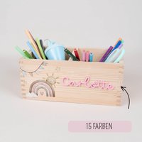 Personalisierter Stiftehalter Regenbogen , Schreibtisch Organizer Holz Acryl Namen, Stiftebecher Einschulung, Geschenk Schulkind Schultüte Personalisierter Stiftehalter Regenbogen , Schreibtisch Organizer Holz Acryl Namen, Stiftebecher Einschulung, Geschenk Schulkind Schultüte von ProjectBowShop