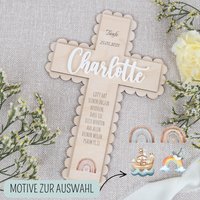 Personalisiertes Holzkreuz Mit Name, Kreuz Taufe Acryl Name , Kinderkreuz , Geschenk Junge Mädchen Kommunion, Konfirmation von ProjectBowShop