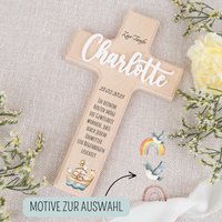 Personalisiertes Holzkreuz Mit Name, Kreuz Taufe Acryl Name , Kinderkreuz Personalisiert, Taufgeschenk, Geschenk Junge Mädchen von ProjectBowShop