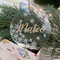 Transparente Weihnachtskugel , Plexiglas , Personalisierte Weihnachtsdeko von ProjectBowShop