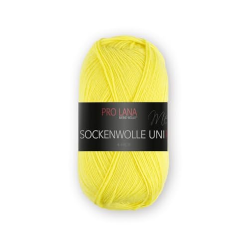 Pro Lana Sockenwolle Uni 4-fach 420 - gelb Pro Lana Sockenwolle Uni 4-fach 420 - gelb von PRO LANA