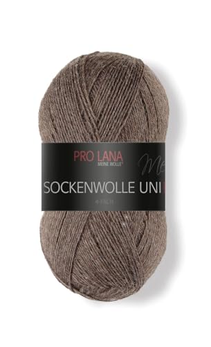 Pro Lana Sockenwolle Uni 4-fach 411 - hellbraun von PRO LANA