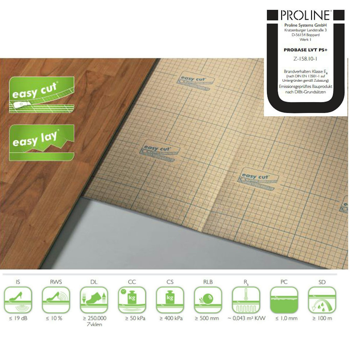 Proline PROBASE Trittschalldämmung LVT PS+ fold 1,5 Aqua Stop für Vinylböden AUSLAUFARTIKEL von Proline