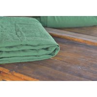 Flaches Leinenlaken in Einer Baumkronengrünfarbe Queen King Twin 100% Flachs Aufgeweichtes Laken Grünes Leinenbettwäsche Flaches Blatt von Prolinen