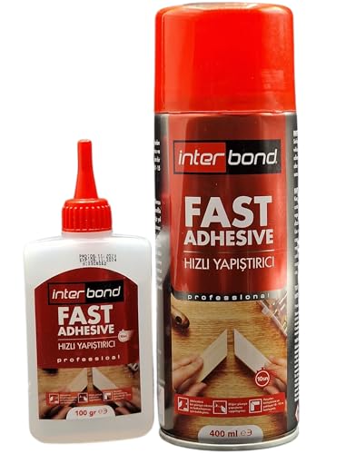 Interbond 50g Sekundenkleber, 200ml Aktivator, Sekundenkleber Extra Stark - Sekundenkleber mit Aktivator CA Kleber Professioneller Schnellkleber Allzweck von Proloc