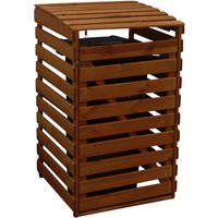 PROMADINO Mülltonnenbox »Vario 4«, aus Holz, 66,5x122x90cm (BxHxT), 240 Liter - braun von Promadino