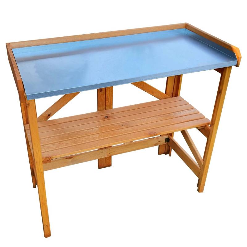 Pflanztisch klappbar mit verzinkter Arbeitsfläche 45 cm x 97 cm x 88 cm von Promadino