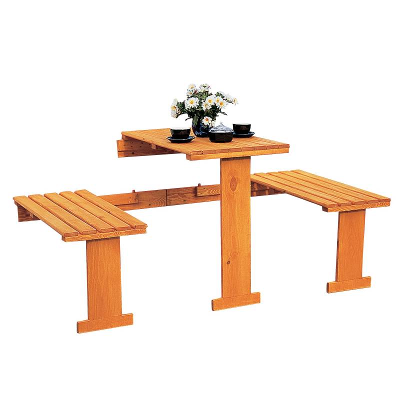 Promadino Balkonmöbel-Set Holz braun mit Auflagen 5-teilig Promadino Balkonmöbel-Set Holz braun mit Auflagen 5-teilig von Promadino