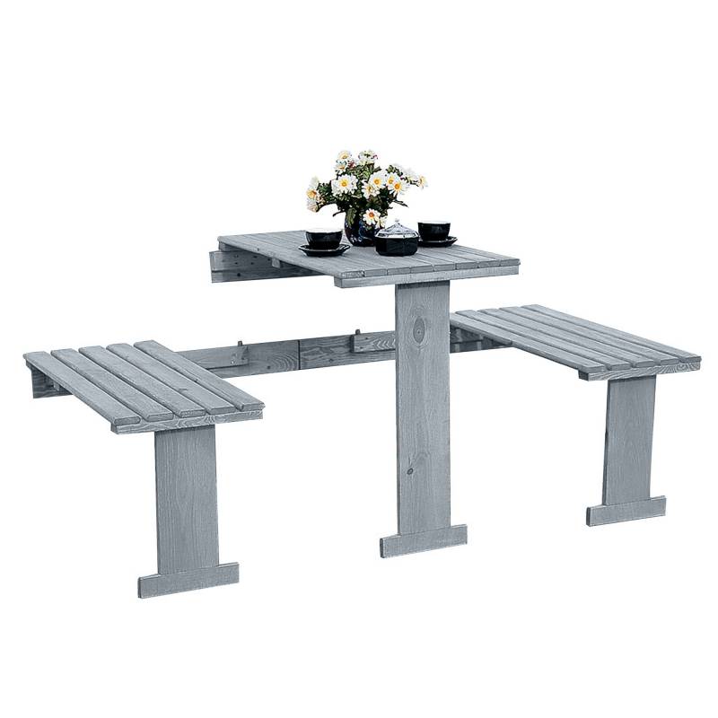 Promadino Balkonmöbel-Set Holz grau 3-teilig Promadino Balkonmöbel-Set Holz grau 3-teilig von Promadino