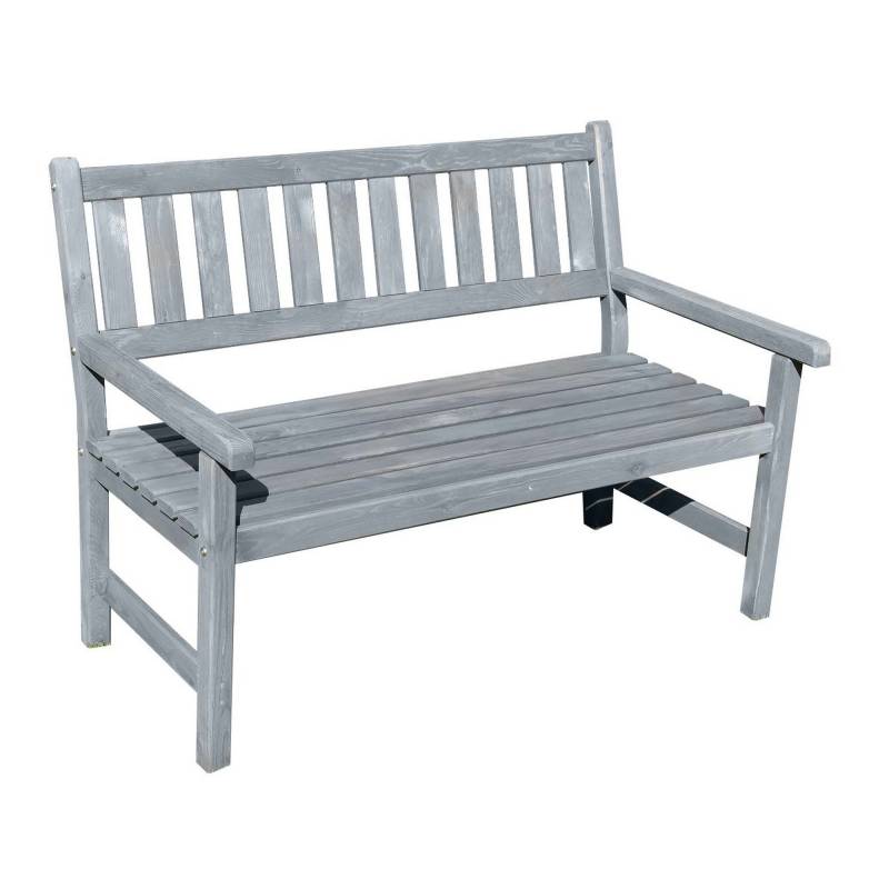 Promadino Gartenbank 'Johanna' Holz grau 2-Sitzer 125 x 71 x 91 cm von Promadino