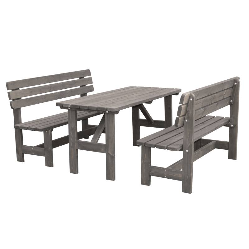 Promadino Gartenmöbel-Set 'Summer' Holz grau 3-teilig Promadino Gartenmöbel-Set 'Summer' Holz grau 3-teilig von Promadino