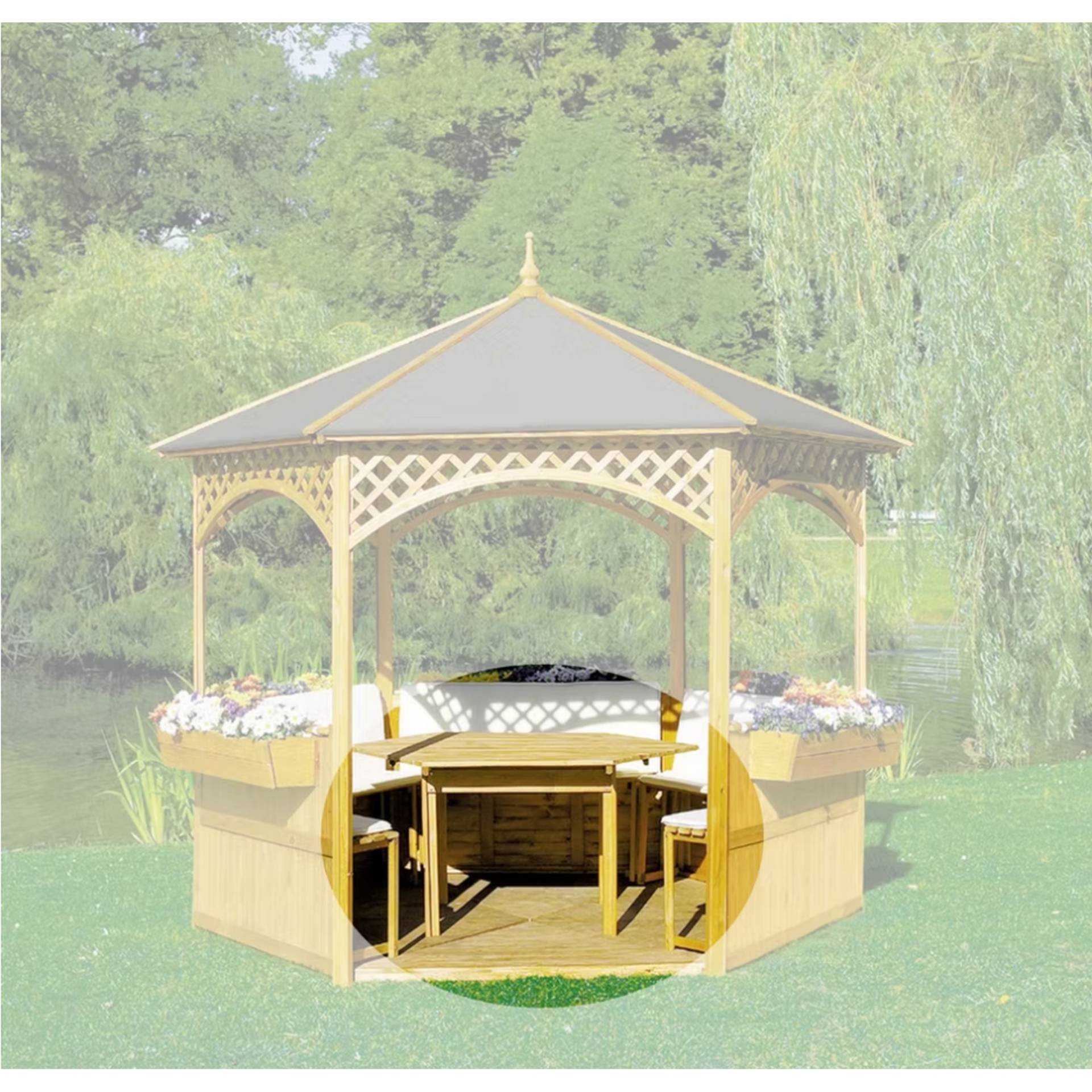 Promadino Gartenmöbel-Set für Pavillon 'Palma' Holz braun von Promadino