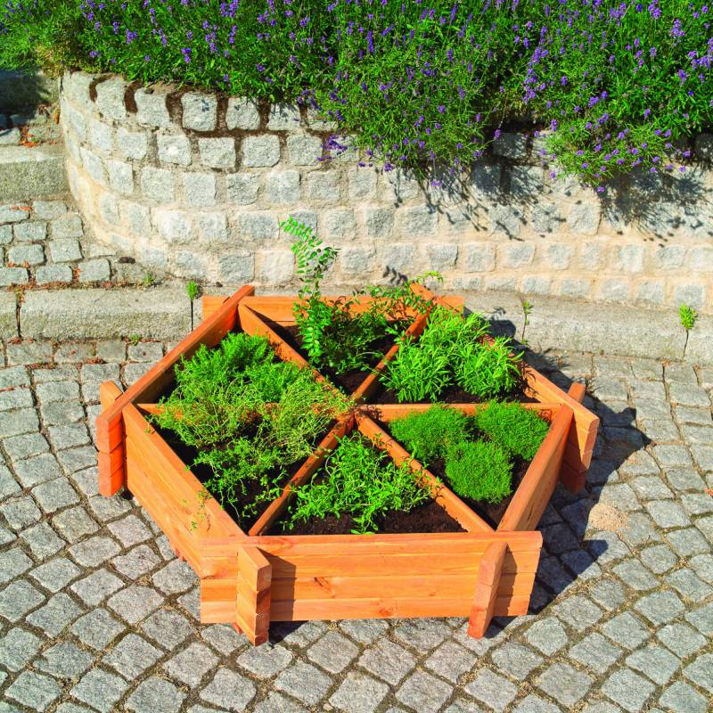 Promadino Hochbeet 'Julia' honigbraun 122 x 27 x 111 cm von Promadino