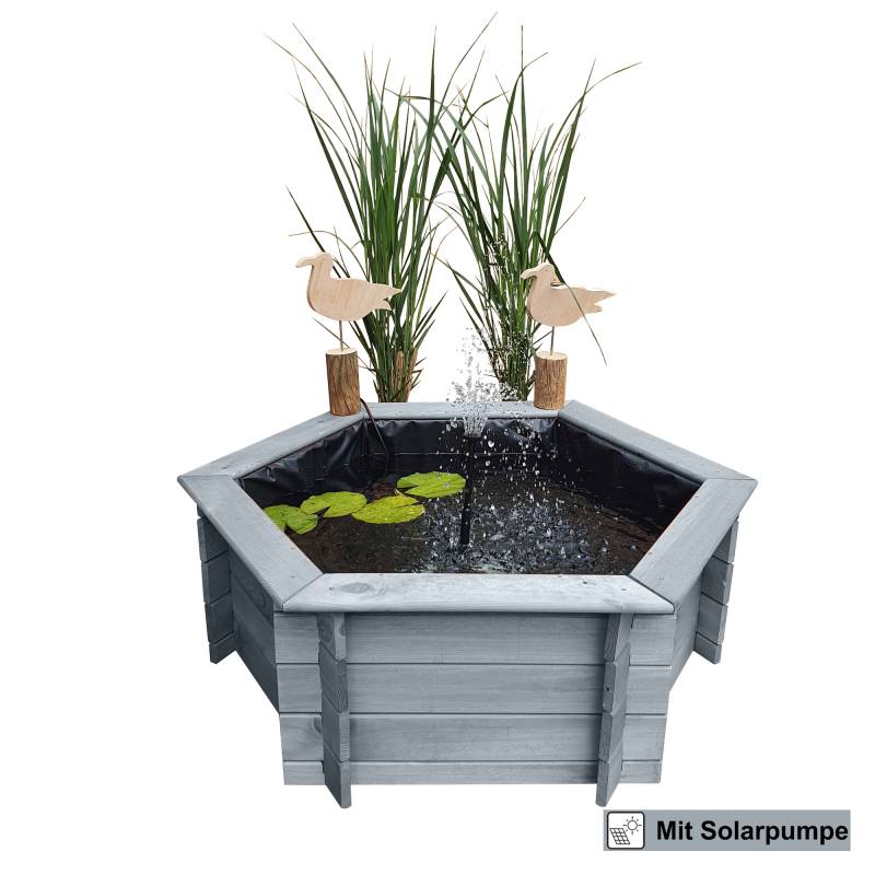 Promadino Hochteich sechseckig grau Ø 100 cm von Promadino
