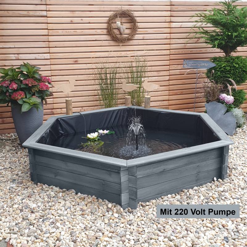 Promadino Hochteich sechseckig grau Ø 192,5 cm Promadino Hochteich sechseckig grau Ø 192,5 cm von Promadino