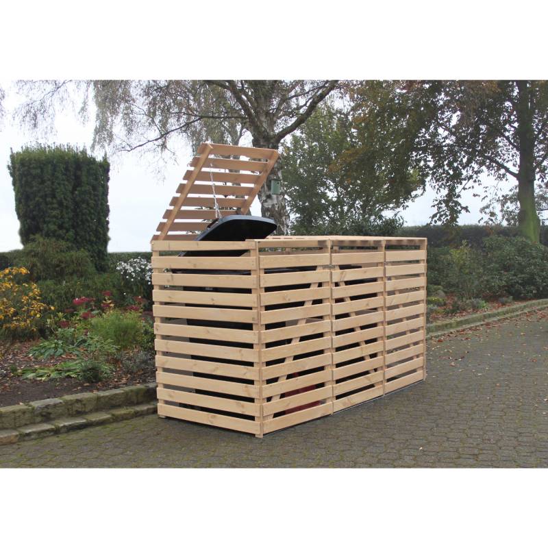 Promadino Mülltonnenbox 'Vario V' naturfarben 92 x 122 x 219 cm von Promadino
