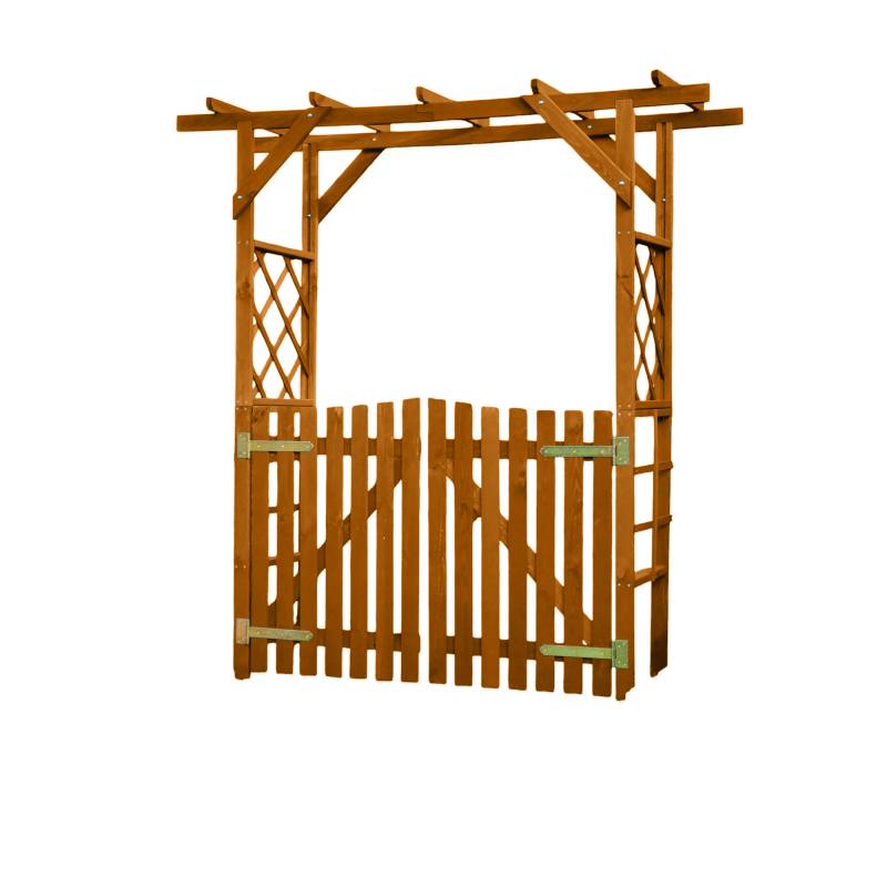 Promadino Pergola 'Ben' mit Türen Kiefernholz 192 x 206 x 65 cm von Promadino