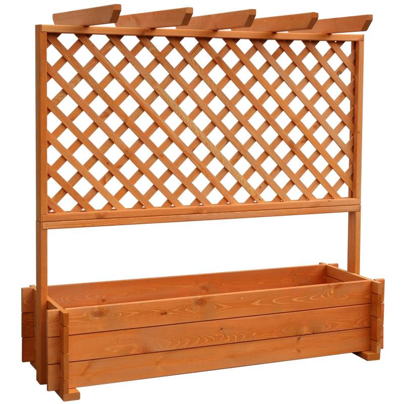 Promadino Rankkasten mit Pergola braun 140 x 140 x 46,5 cm von Promadino