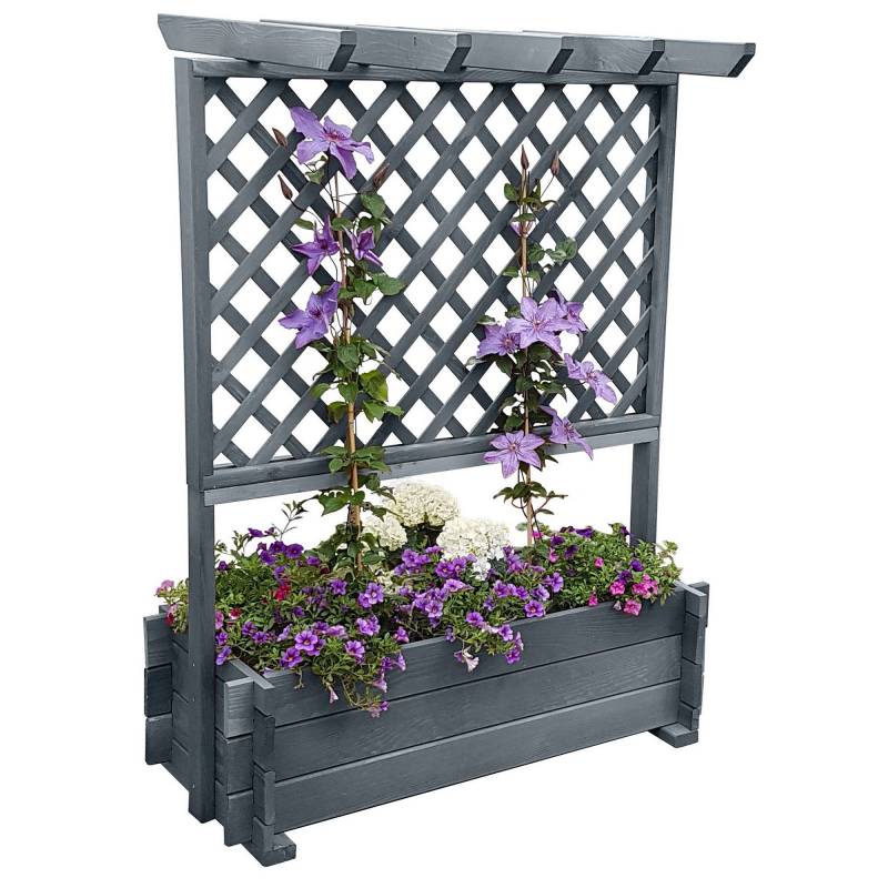 Promadino Rankkasten mit Pergola grau 112 x 139 x 65 cm von Promadino
