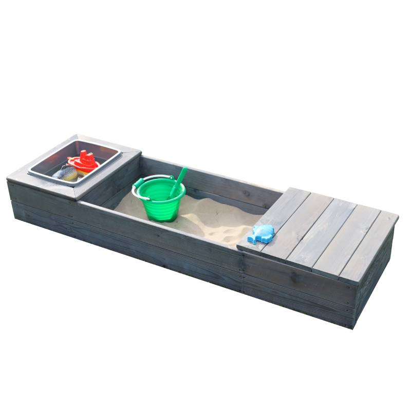 Promadino Sandkasten 'Platzspatz' grau 150 x 45 x 19 cm von Promadino
