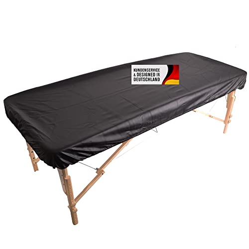 Promafit® Ayurvedaliege Bezug - Wasser- & Ölabweisender Schutzbezug aus Polyurethan mit Gummizug – Ideal für Massagen & Ayurveda-Therapien (Schwarz) von Promafit
