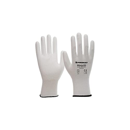 Handschuhe Whitestar NPU weiß EN 388 PSA II Nyl.m.PU PROMAT 12 Paar 11 von Promat