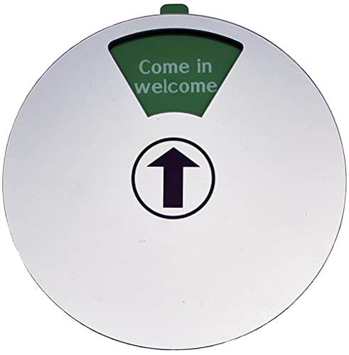 FREI - BESETZT Schild Grau 15 cm-Come in welcome-Back soon-Out of office-In a meeting-Do not disturb-Please knock. (Gray) von Promessa-Design