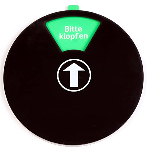 FREI - BESETZT Schild Schwarz 15 cm-Bitte klöpfen-Nicht im Büro-Bitte warten-Bitte nicht stören-In einem Meeting-Bin gleich zurück. (Schwarz) von Promessa-Design