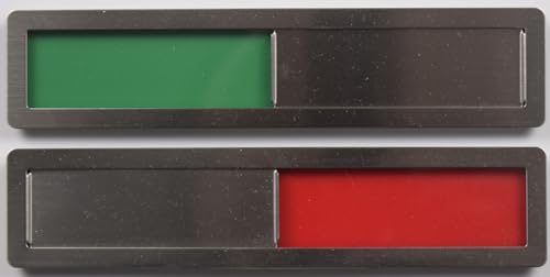 FREI - BESETZT Universal Edelstahl Schild XL - Mit Schieber - Universal Schiebeschilder - Klebeschild - 18 x 4 x 0,4 cm - Montage: 3M Klebefläche - Schilder mit Schiebefunktion. von Promessa-Design