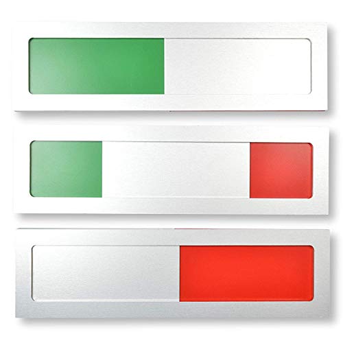Frei - Besetzt Universal Schild Modell S Aluminium - Mit Schieber - Frei Besetzt Schiebeschild mit Grün Rot Indikator - 10 cm x 2,8 cm x 4 mm - Starke 3M Klebefläche - Besprechungsraumschild Frei - Besetzt Universal Schild Modell S Aluminium - Mit Schieber - Frei Besetzt Schiebeschild mit Grün Rot Indikator - 10 cm x 2,8 cm x 4 mm - Starke 3M Klebefläche - Besprechungsraumschild von Promessa-Design