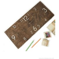 Große Wanduhr 10x24" Industrie Uhr Holzwanduhr Rustikale Holzuhr Große Wanduhr 10x24" Industrie Uhr Holzwanduhr Rustikale Holzuhr von PromiDesign