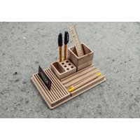 Holz Schreibtisch Organizer Büroorganisation Schreibtisch-Organizer von PromiDesign