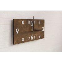 Holzuhr Industrieuhr Moderne Wanduhr Holzwanduhr Rustikale von PromiDesign