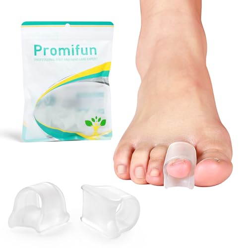 Promifun Hammertoe Corrector für Frauen – 8er-Pack Zehenschienen – Soft Gel Zehenstrecker – Hammerzehen, gelockt, krumm, Kralle, Reign Bent – Zehenkorrektor für Herren (Clear, große Größe) von Promifun