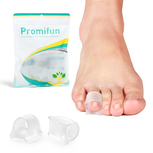 Promifun Hammertoe Corrector für Frauen – 8er-Pack Zehenschienen – Soft Gel Zehenstrecker – Reign Bent, Curled, Crooked, Claw, Hammerzehen – Zehenkorrektor für Männer (Clear, kleine Größe) von Promifun