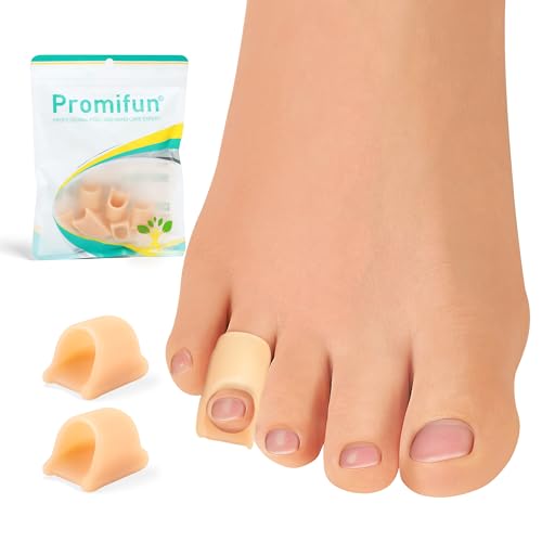 Promifun Hammerzehenkorrektor für Damen, Gel-Zehenschienen, Entlastung für gelockte, krumme Krallen, Hammerzehen, Hammerzehenkorrektor für Männer (6 Stück, Beige, Größe S) von Promifun
