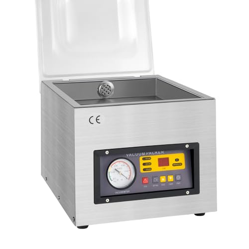 Kammer-Vakuumierer 120W VakuumiergeräT 5.5L/S 1–4 Stück/Min 2CFM Edelstahl Vakuummaschine mit Heizdraht & Hochtemperaturtuch für Privaten Küche Gewerblichen von PromiseFly