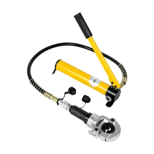Profi Presszange 6T Presswerkzeug mit V-Kontur (12-28mm) & TH-Kontur (16-32mm) 360° Drehbarem Kopf Rohrpresszange für Kupferrohr Und Verbundrohr von PromiseFly