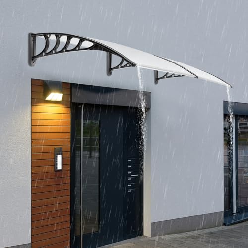 Pultvordach Vordach für Haustür 200×90×24CM Überdachung -30℃-180℃ Temperaturbeständigkeit mit UV Schutz, Regenschutz, Sonnenschutz Türvordach Haustürdach Pultvordach Vordach für Haustür 200×90×24CM Überdachung -30℃-180℃ Temperaturbeständigkeit mit UV Schutz, Regenschutz, Sonnenschutz Türvordach Haustürdach von PromiseFly